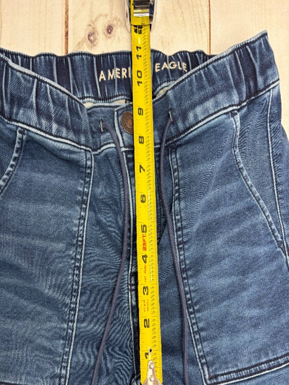 American Eagle Next Level Denim Joggers Women 4 Regular Mid Rise Stretch Blue - Picture 11 of 14